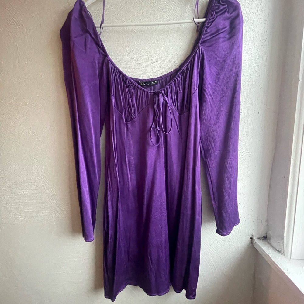 purple zara dress